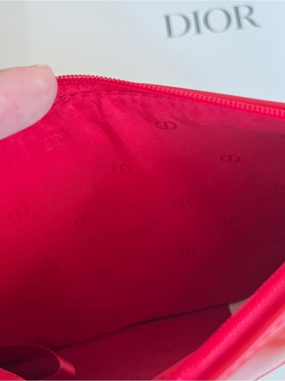 DIOR Red Patent CD Zip Pouch - Picture 8 of 8